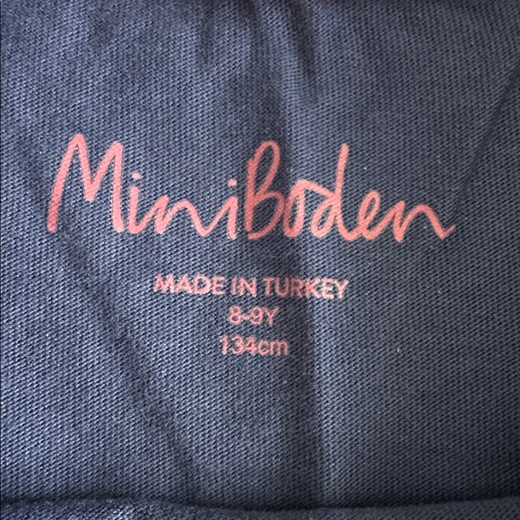 Mini Boden girls size 8-9 blue knit shirt print of animals wearing a scarf - Picture 2 of 4